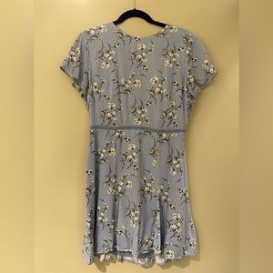 Blue floral open-back dress from Rent the Runway